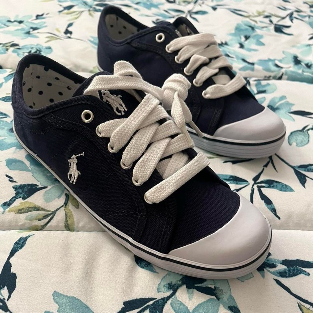 Ralph Lauren Navy and White Sneakers